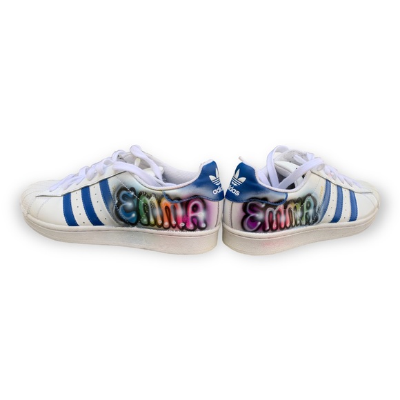 Adidas Girls Hand Graffetti Artist Painted “Emma” Sneakers - Picture 2 of 12